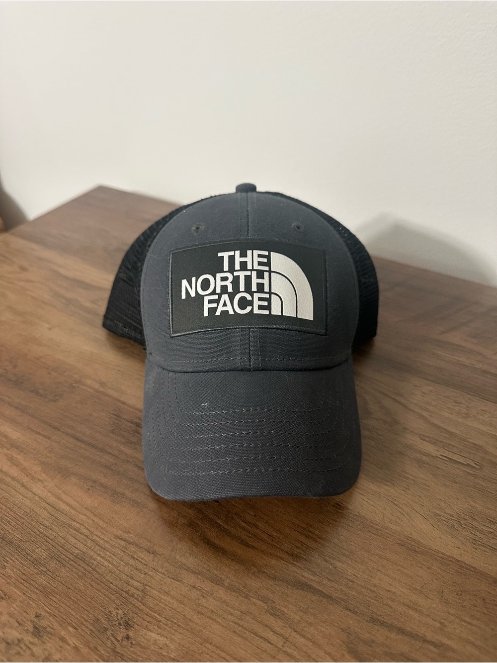 The North Face Black and White Patch Trucker Hat